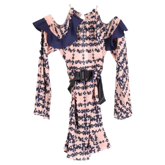 Self-Portrait Off-The-Shoulder Mini Dress in Multicolor...